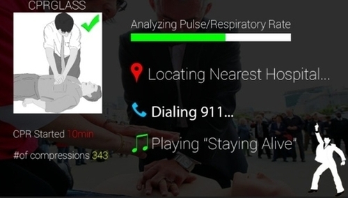 Google Glass CPR Staying Alive